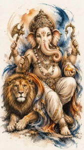Vakratunda Ganapati traditional Indian devotional artwork
