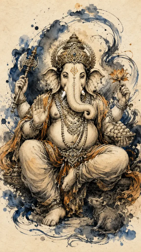 Vighnaraja Ganapati traditional Indian devotional artwork