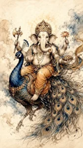 Mayureshvara Ganapati traditional Indian artwork