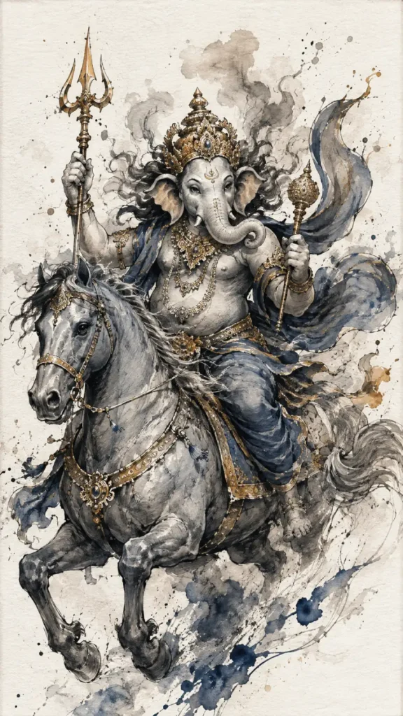 Dhumketu Ganapati traditional Indian devotional artwork