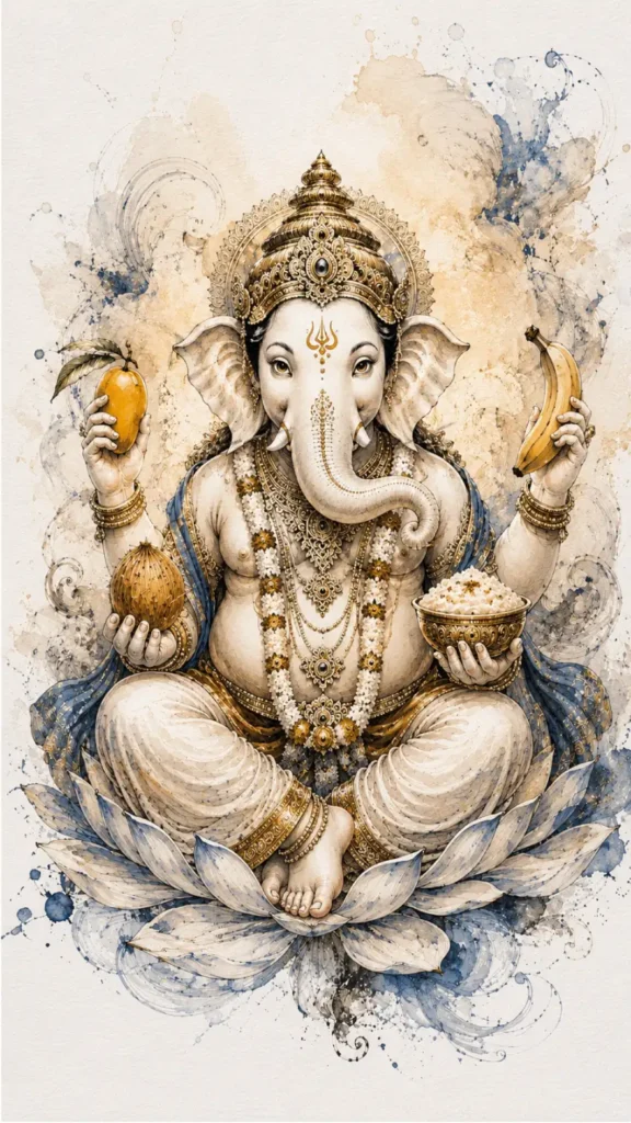 Bhakta Ganapati traditional devotional artwork