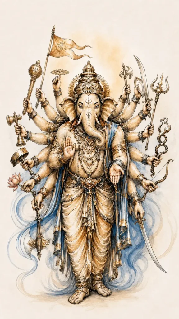 Veera Ganapati traditional Indian devotional artwork