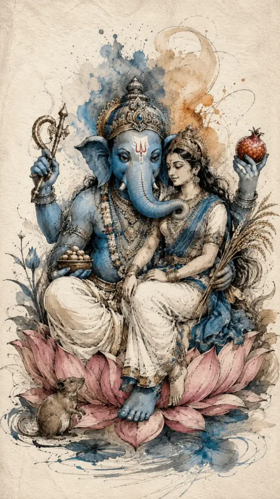 Uchchishtha Ganapati traditional Indian devotional artwork