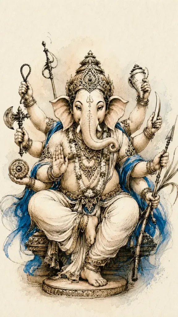 Vighna Ganapati traditional Indian devotional artwork