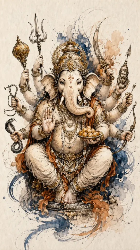 Maha Ganapati traditional Indian devotional artwork