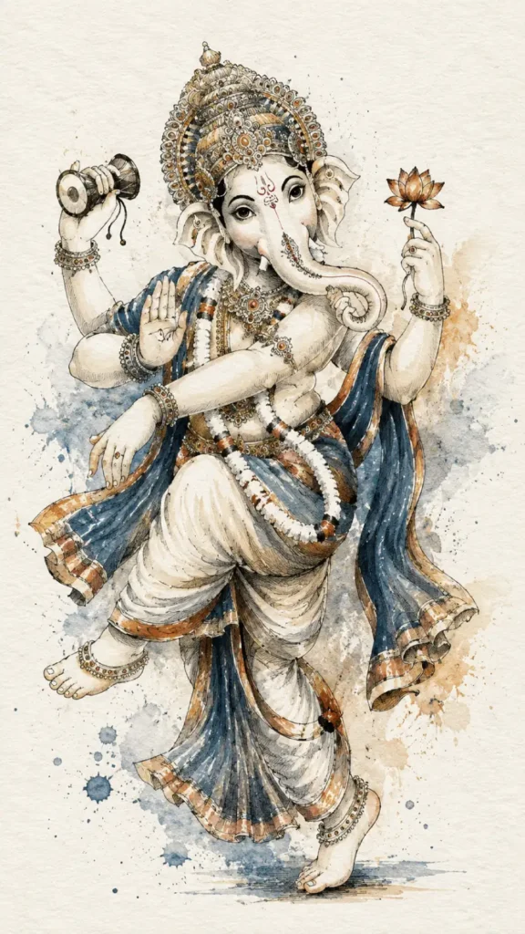 Nritya Ganapati dancing Ganesha traditional artwork