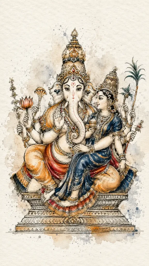Urdhva Ganapati traditional Indian devotional artwork
