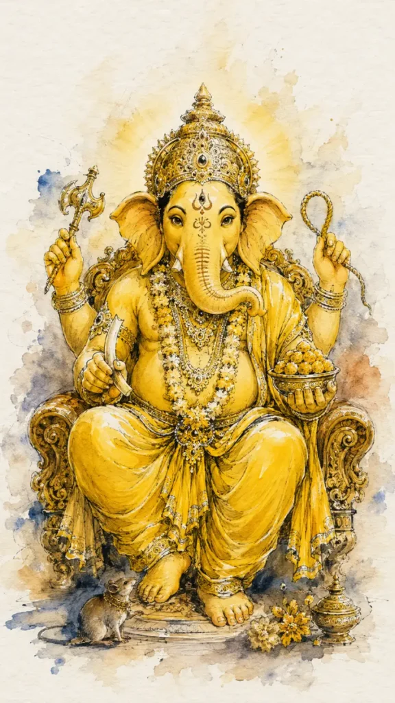 Haridra Ganapati traditional Indian devotional artwork