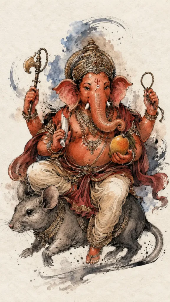 Srishti Ganapati traditional Indian devotional artwork
