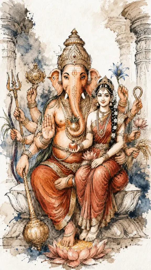 Uddanda Ganapati traditional Indian devotional artwork