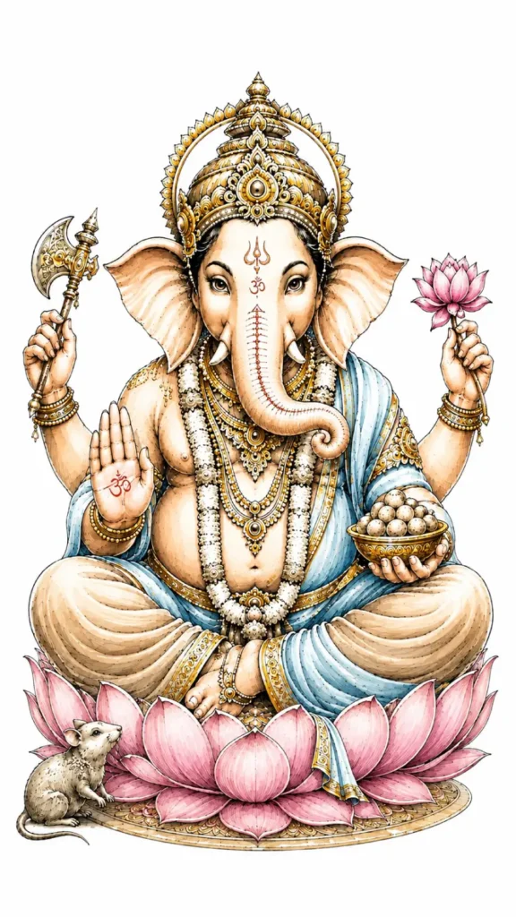Lord Ganapati traditional Indian devotional artwork